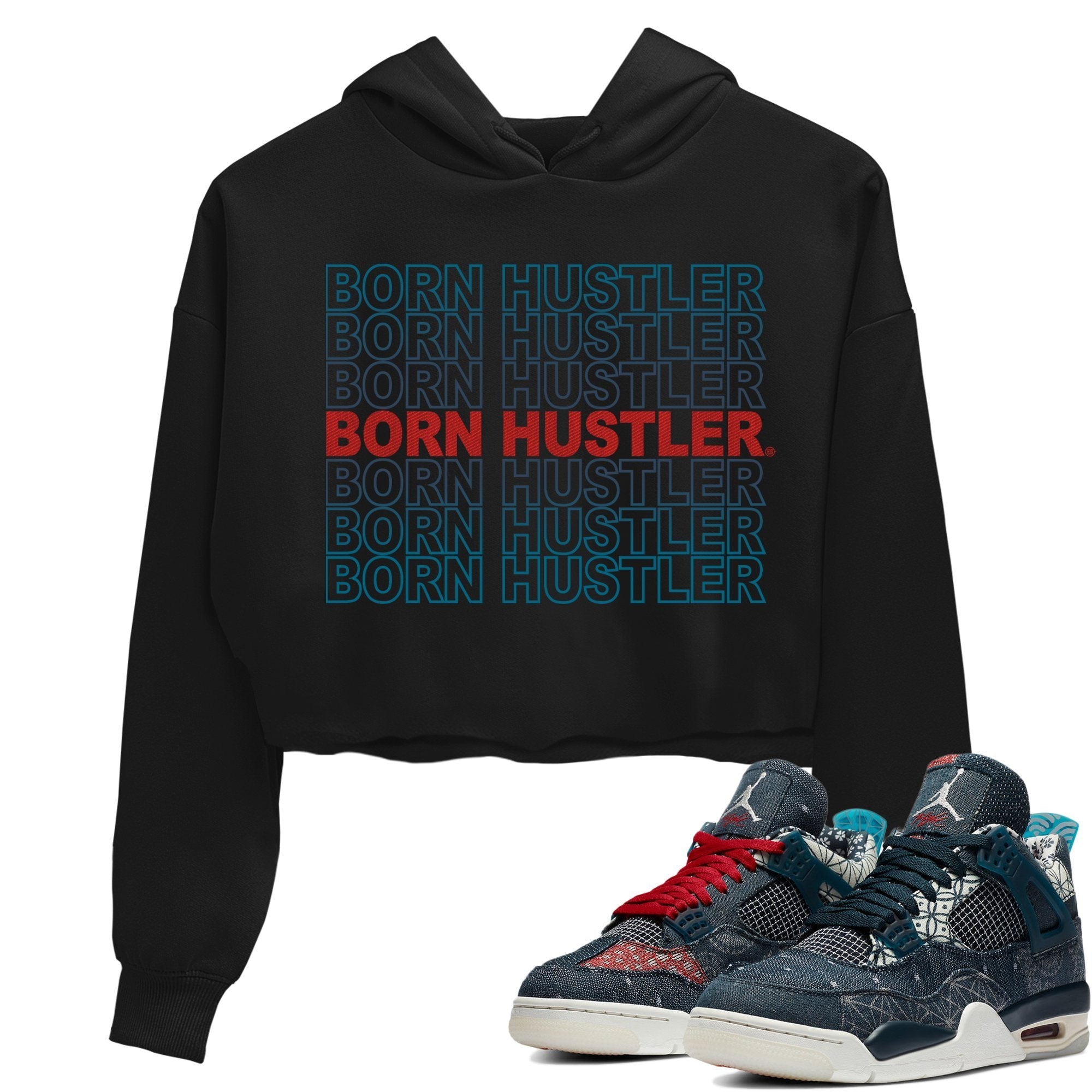 Jordan 4 Deep Ocean Sneaker Match Tees Born Hustler Sneaker Tees Jordan 4 Deep Ocean Sneaker Release Tees Women's Shirts
