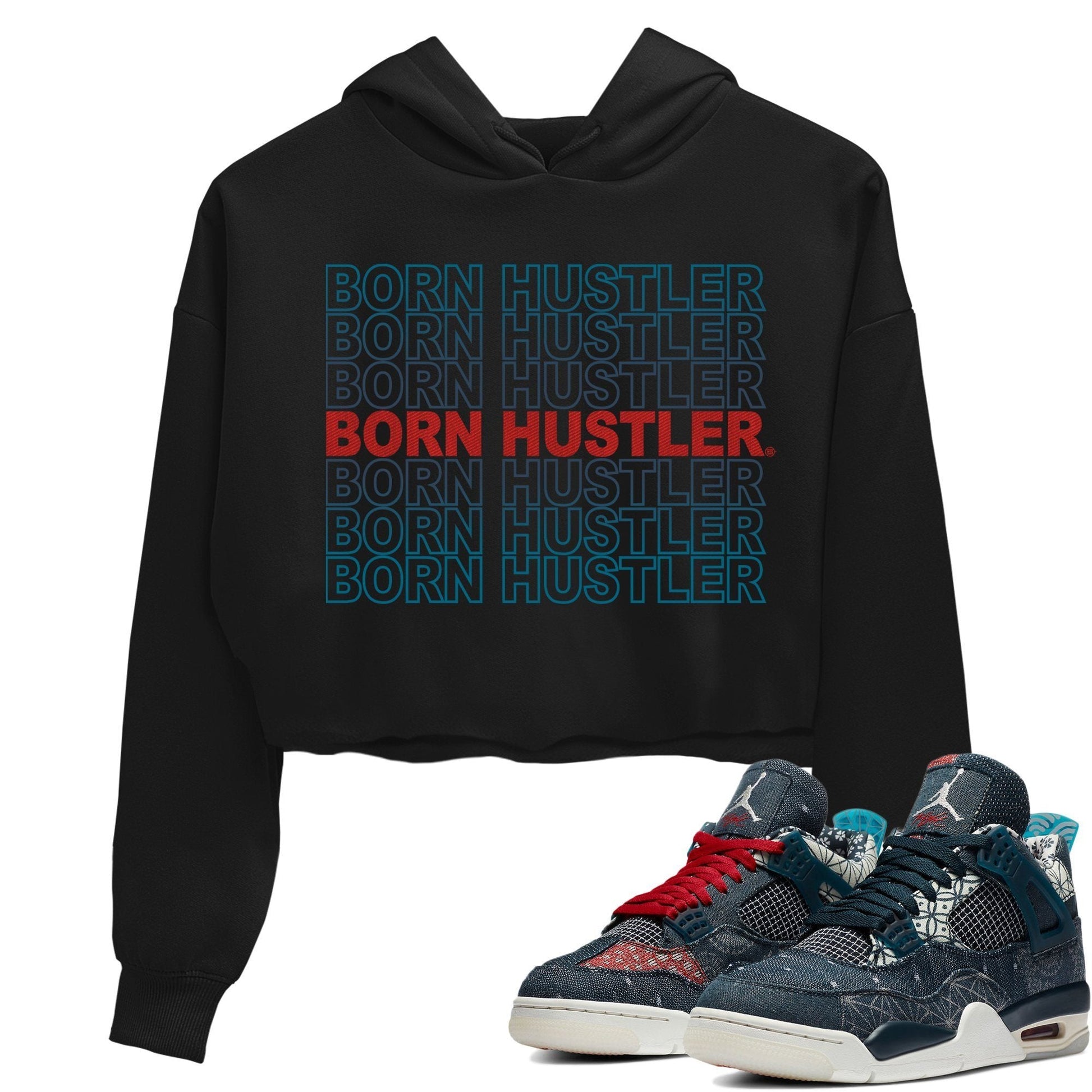 Jordan 4 Deep Ocean Sneaker Match Tees Born Hustler Sneaker Tees Jordan 4 Deep Ocean Sneaker Release Tees Women's Shirts