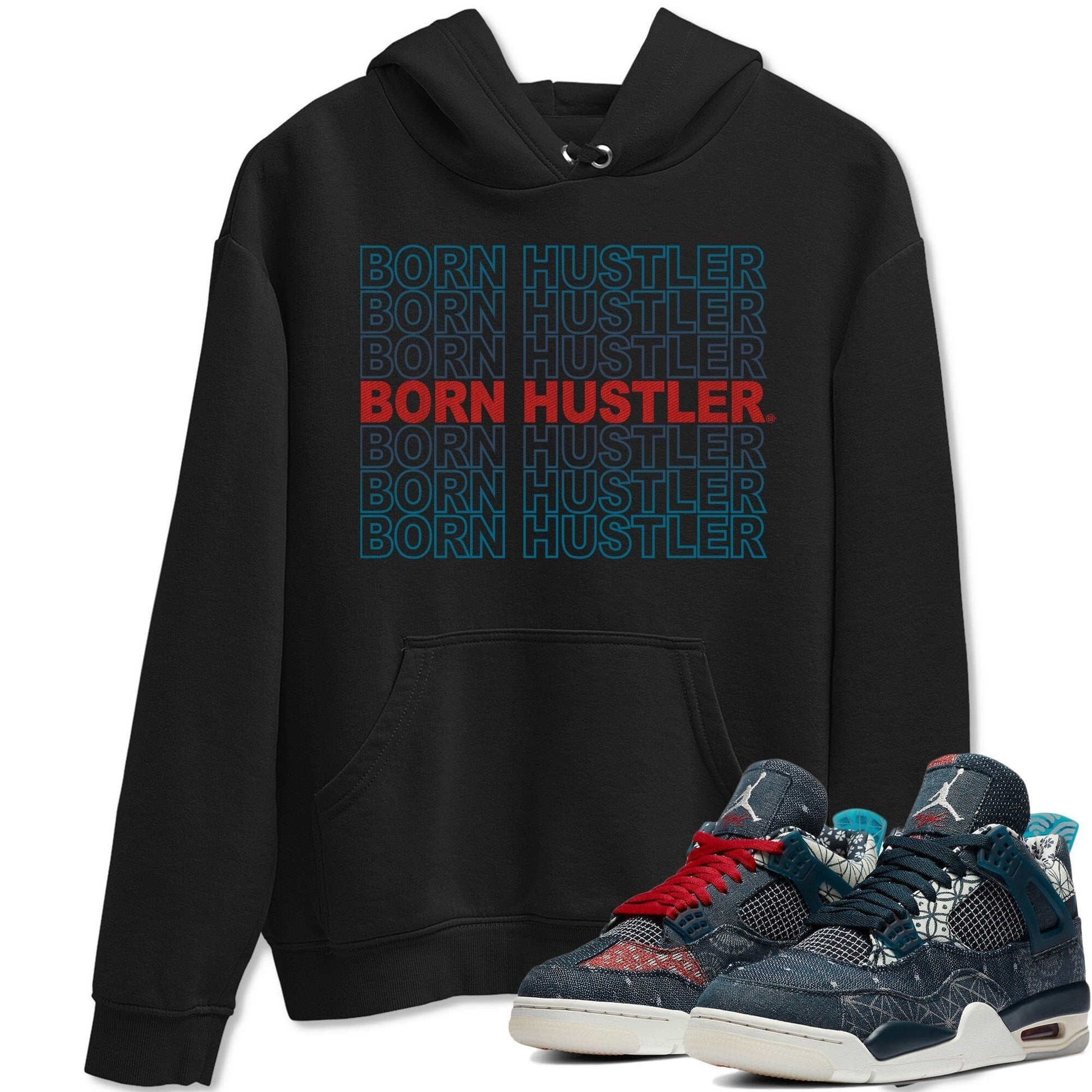 Jordan 4 Deep Ocean Sneaker Match Tees Born Hustler Sneaker Tees Jordan 4 Deep Ocean Sneaker Release Tees Unisex Shirts
