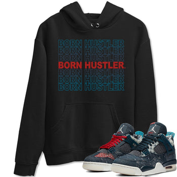 Jordan 4 Deep Ocean Sneaker Match Tees Born Hustler Sneaker Tees Jordan 4 Deep Ocean Sneaker Release Tees Unisex Shirts