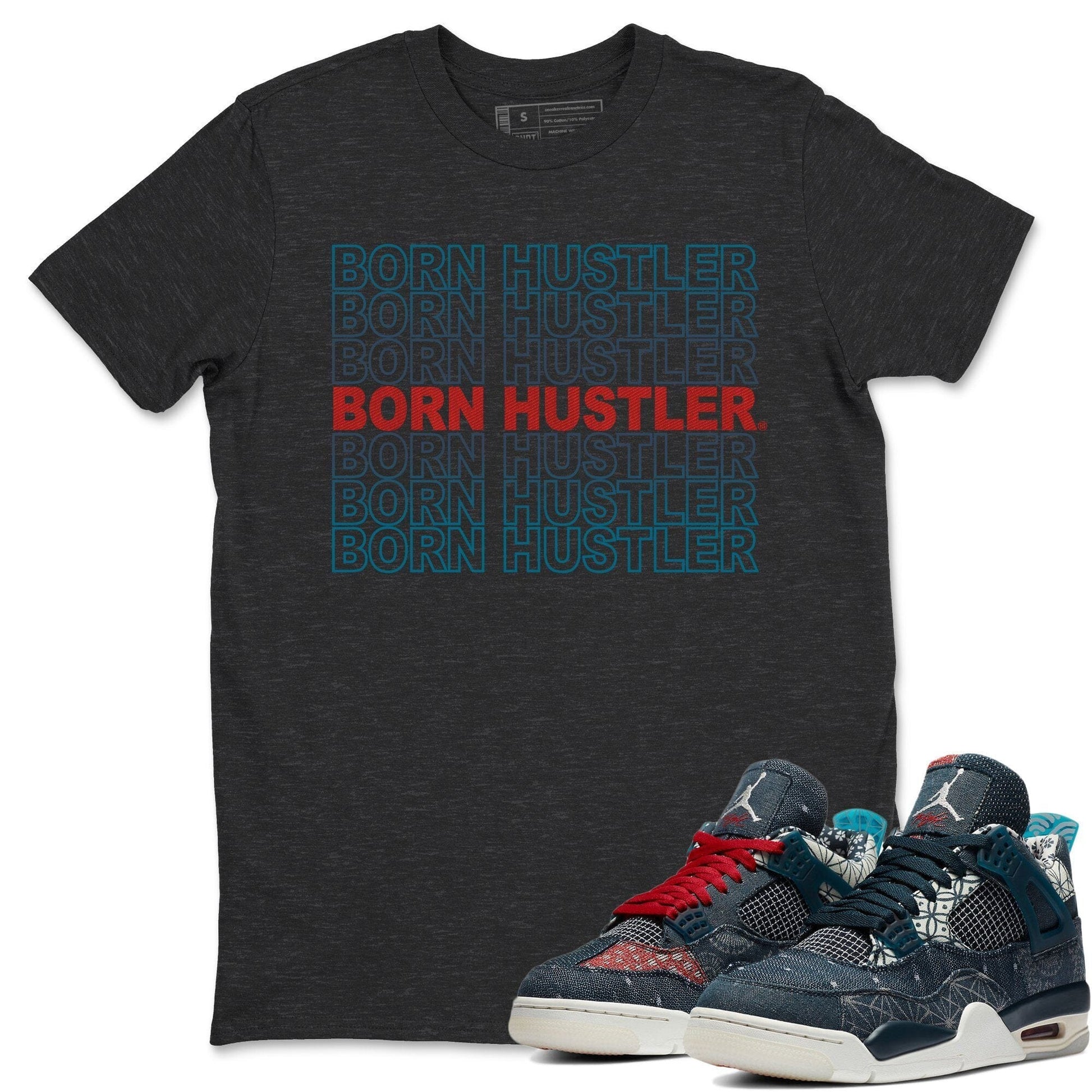 Jordan 4 Deep Ocean Sneaker Match Tees Born Hustler Sneaker Tees Jordan 4 Deep Ocean Sneaker Release Tees Unisex Shirts