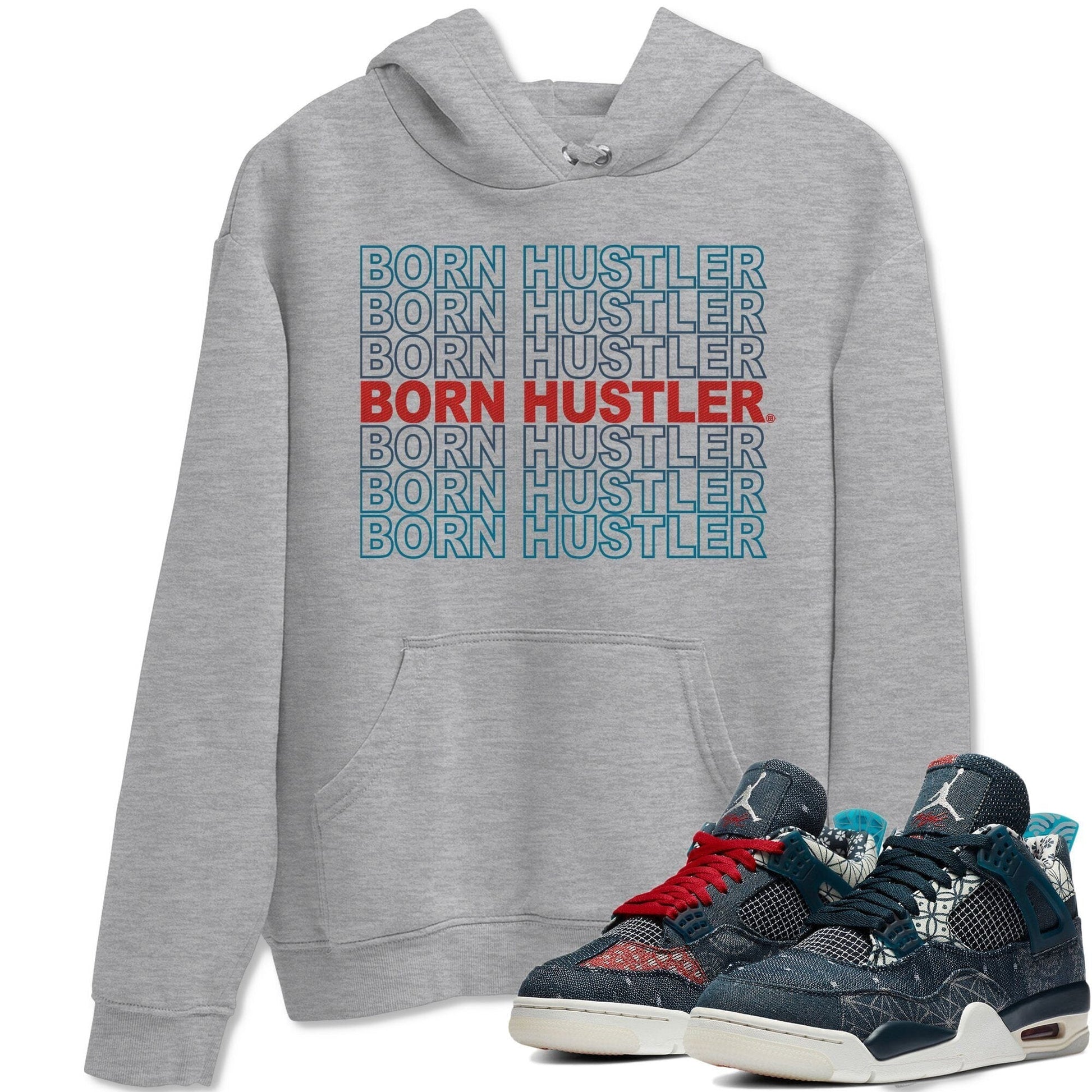 Jordan 4 Deep Ocean Sneaker Match Tees Born Hustler Sneaker Tees Jordan 4 Deep Ocean Sneaker Release Tees Unisex Shirts