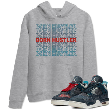 Jordan 4 Deep Ocean Sneaker Match Tees Born Hustler Sneaker Tees Jordan 4 Deep Ocean Sneaker Release Tees Unisex Shirts