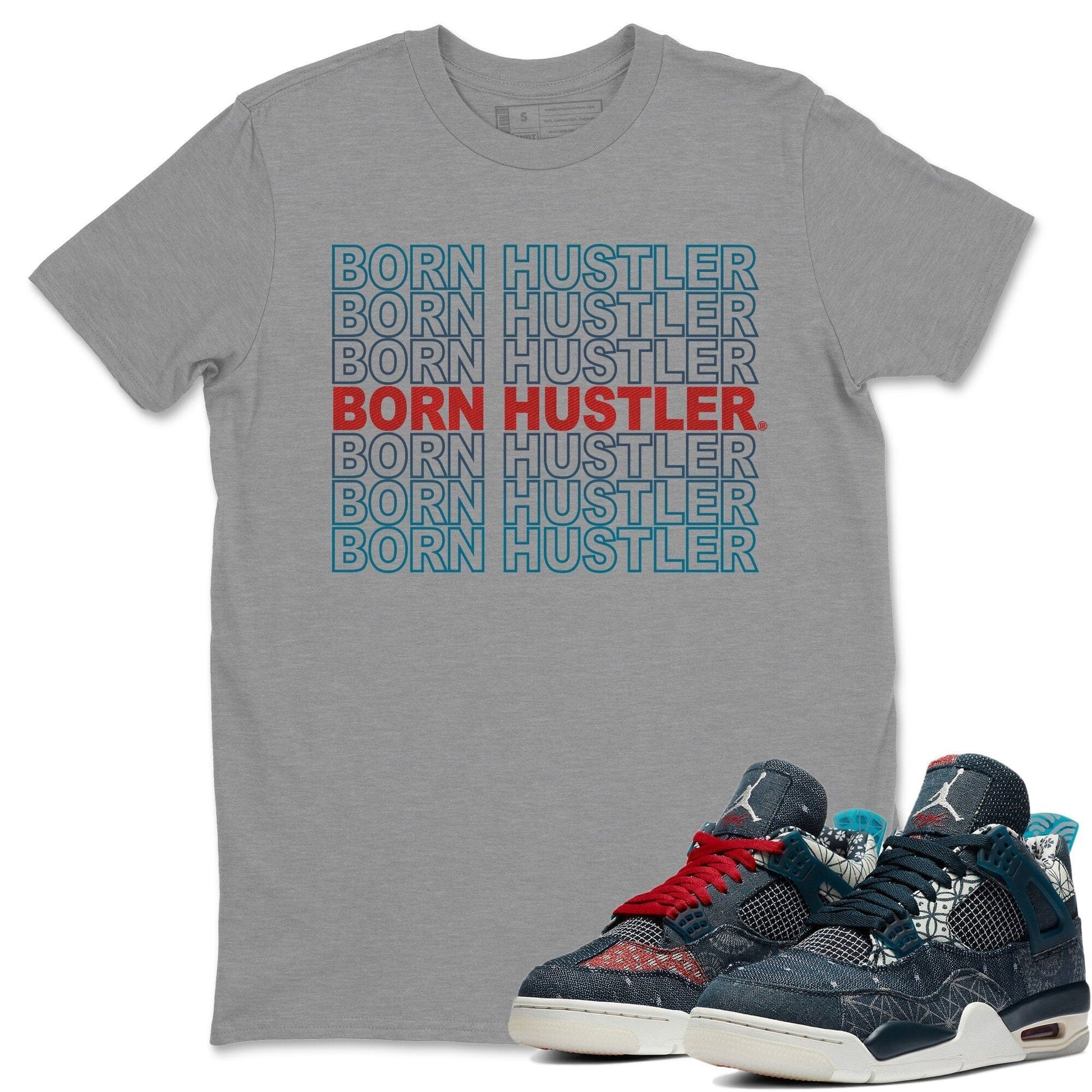 Jordan 4 Deep Ocean Sneaker Match Tees Born Hustler Sneaker Tees Jordan 4 Deep Ocean Sneaker Release Tees Unisex Shirts