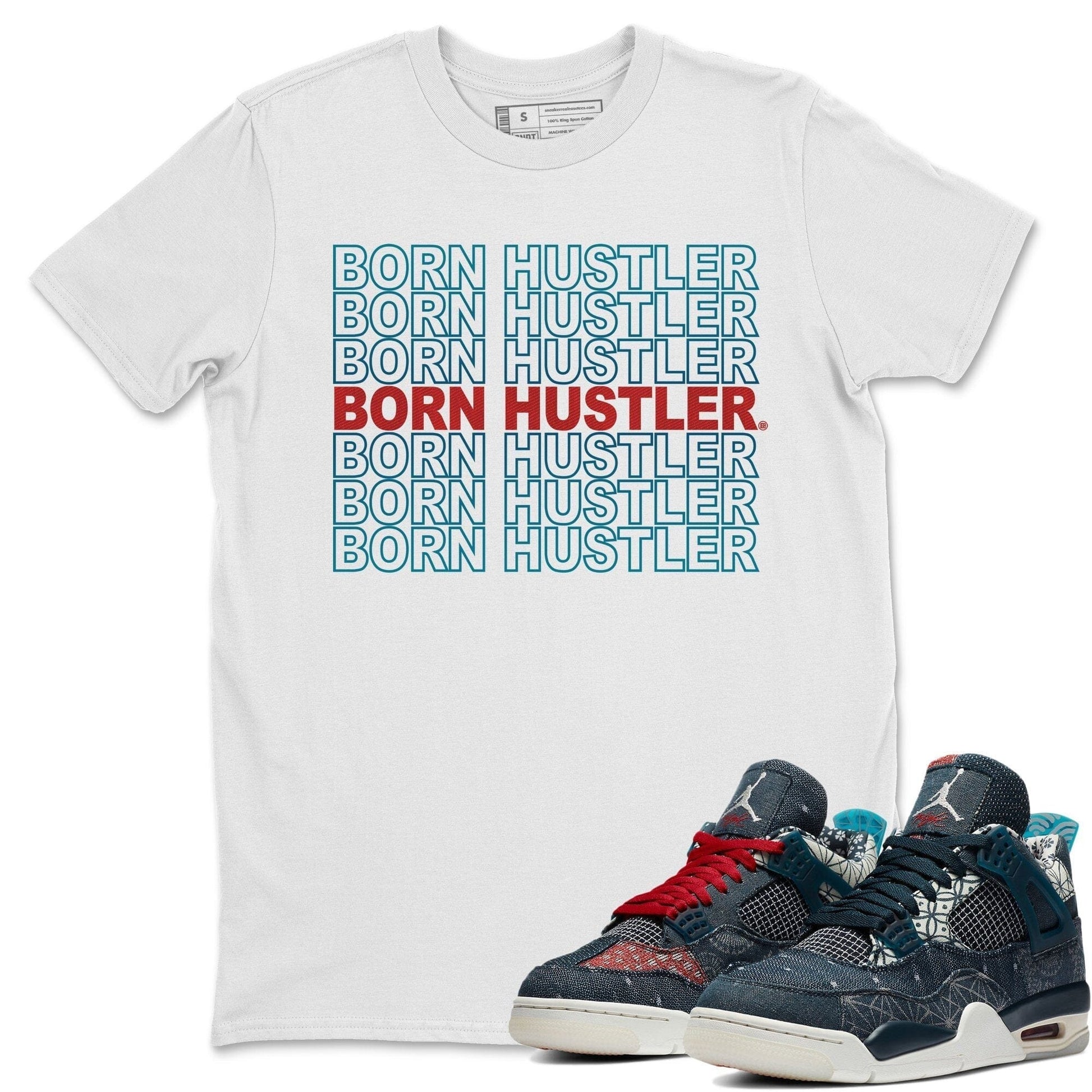 Jordan 4 Deep Ocean Sneaker Match Tees Born Hustler Sneaker Tees Jordan 4 Deep Ocean Sneaker Release Tees Unisex Shirts