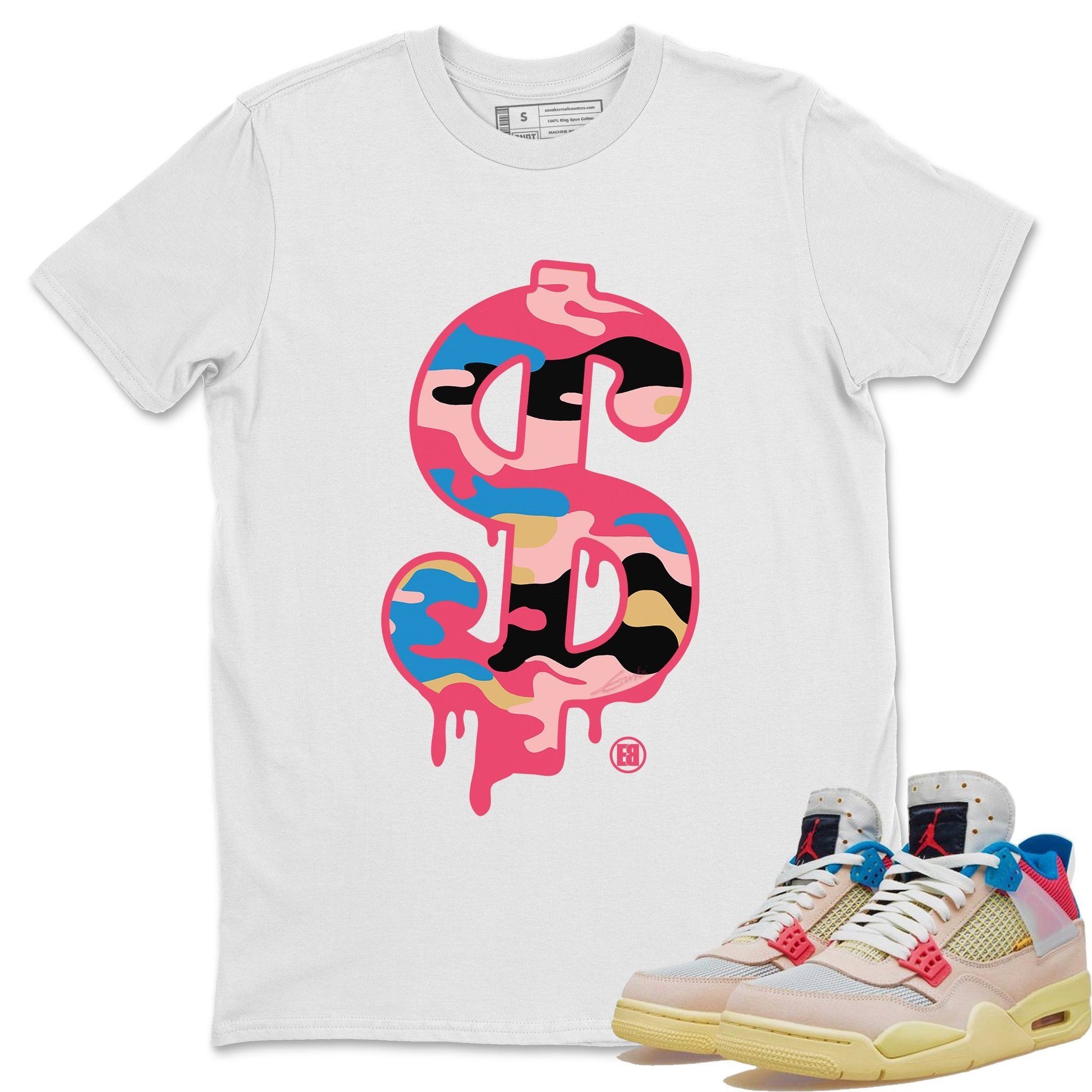 Jordan 4 Union Guava Ice Sneaker Match Tees Dollar Camo Sneaker Tees Jordan 4 Union Guava Ice Sneaker Release Tees Unisex Shirts
