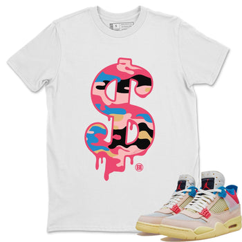 Jordan 4 Union Guava Ice Sneaker Match Tees Dollar Camo Sneaker Tees Jordan 4 Union Guava Ice Sneaker Release Tees Unisex Shirts