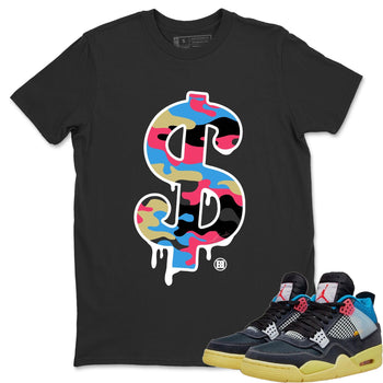 Jordan 4 Union Off Noir Sneaker Match Tees Dollar Camo Sneaker Tees Jordan 4 Union Off Noir Sneaker Release Tees Unisex Shirts