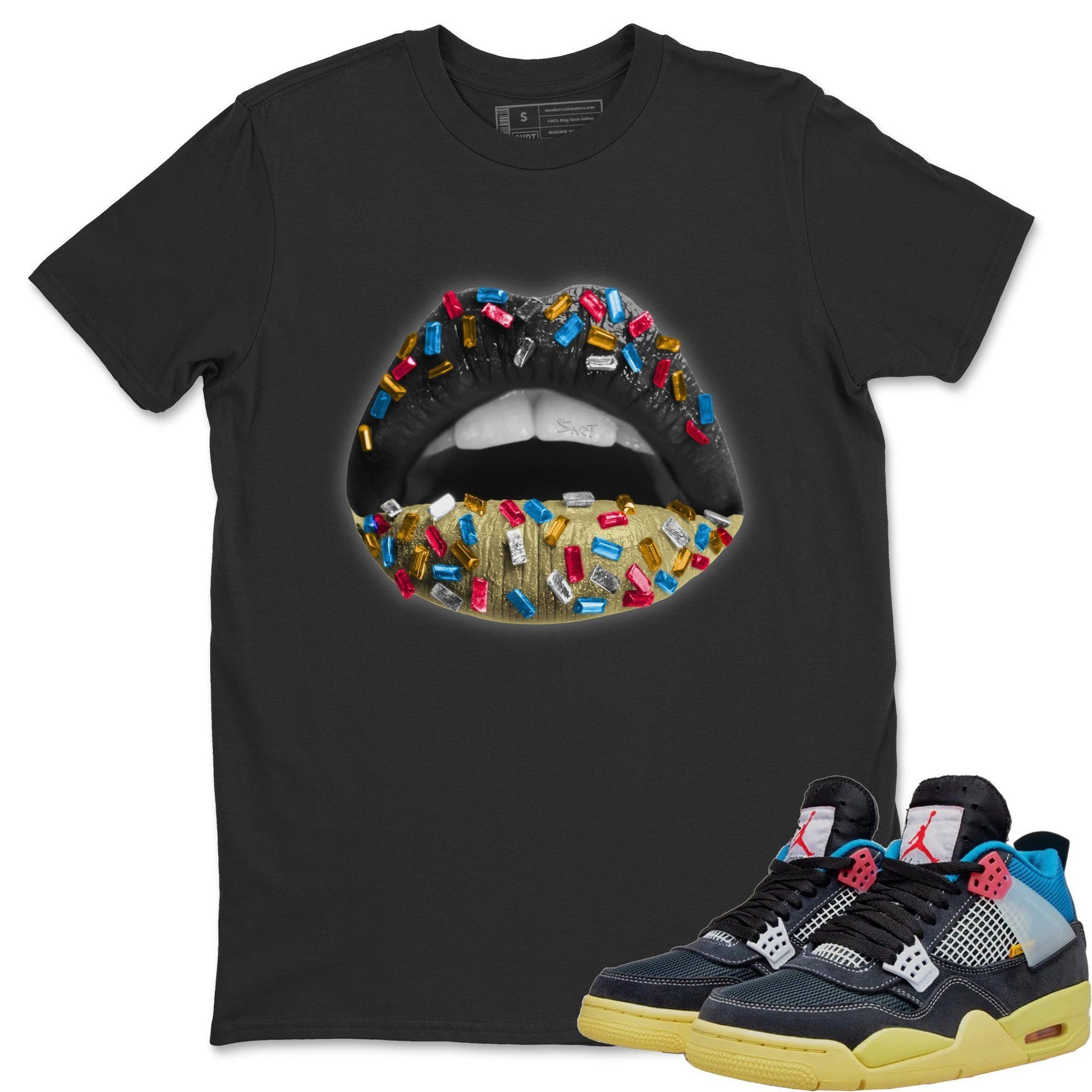 Jordan 4 Union Off Noir Sneaker Match Tees Lips Jewel Sneaker Tees Jordan 4 Union Off Noir Sneaker Release Tees Unisex Shirts