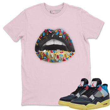 Jordan 4 Union Off Noir Sneaker Match Tees Lips Jewel Sneaker Tees Jordan 4 Union Off Noir Sneaker Release Tees Unisex Shirts
