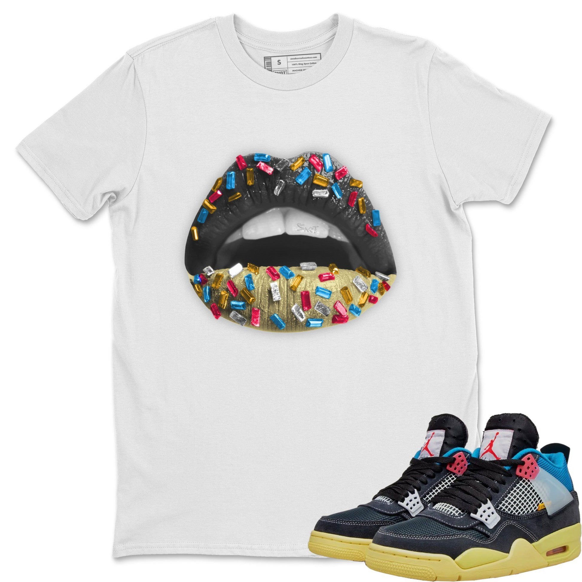 Jordan 4 Union Off Noir Sneaker Match Tees Lips Jewel Sneaker Tees Jordan 4 Union Off Noir Sneaker Release Tees Unisex Shirts