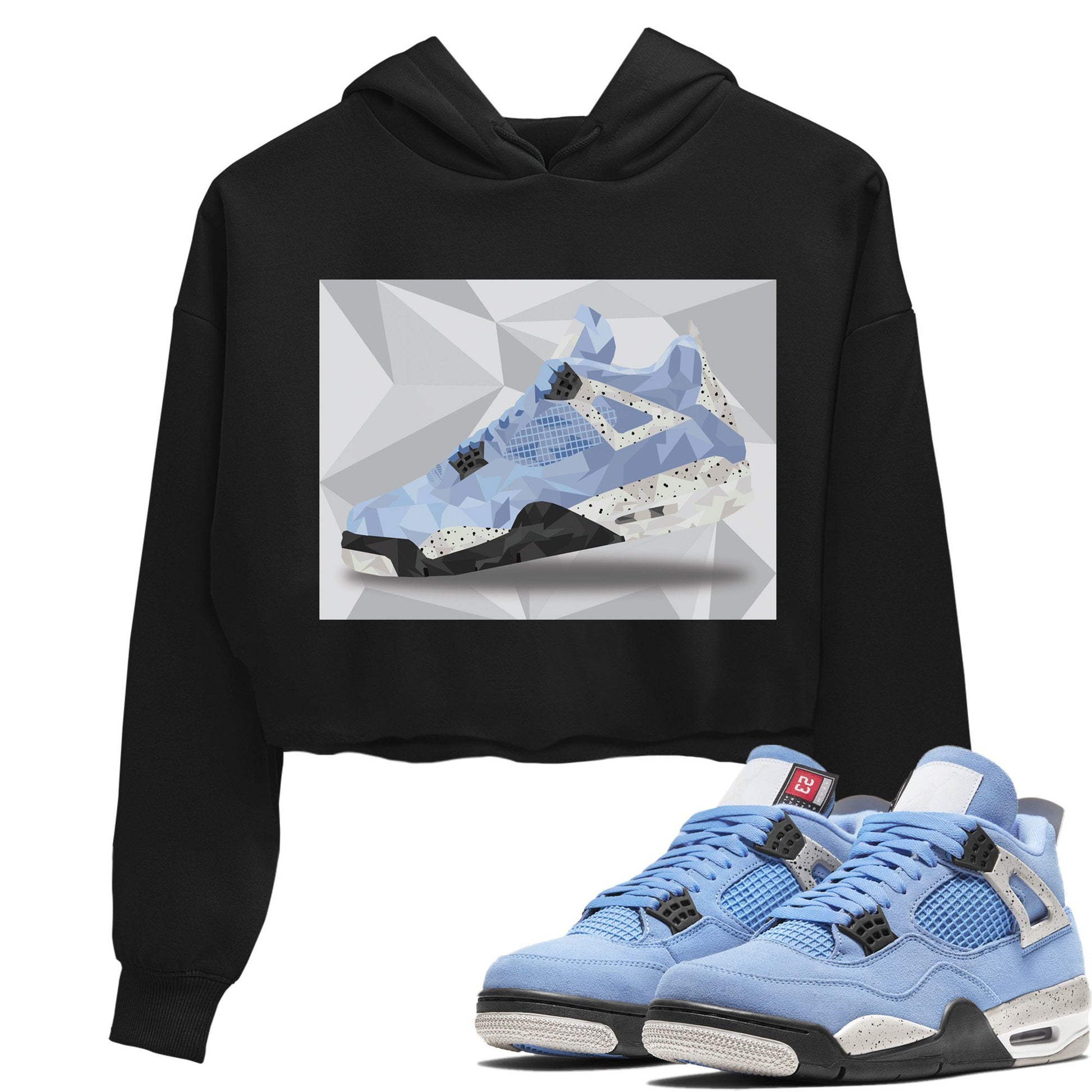 Jordan 4 University Blue Sneaker Match Tees Shoe Polygon Sneaker Tees Jordan 4 University Blue Sneaker Release Tees Women's Shirts