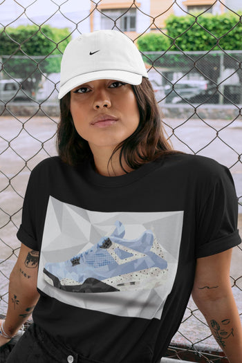 Jordan 4 University Blue Sneaker Match Tees Shoe Polygon Sneaker Tees Jordan 4 University Blue Sneaker Release Tees Unisex Shirts