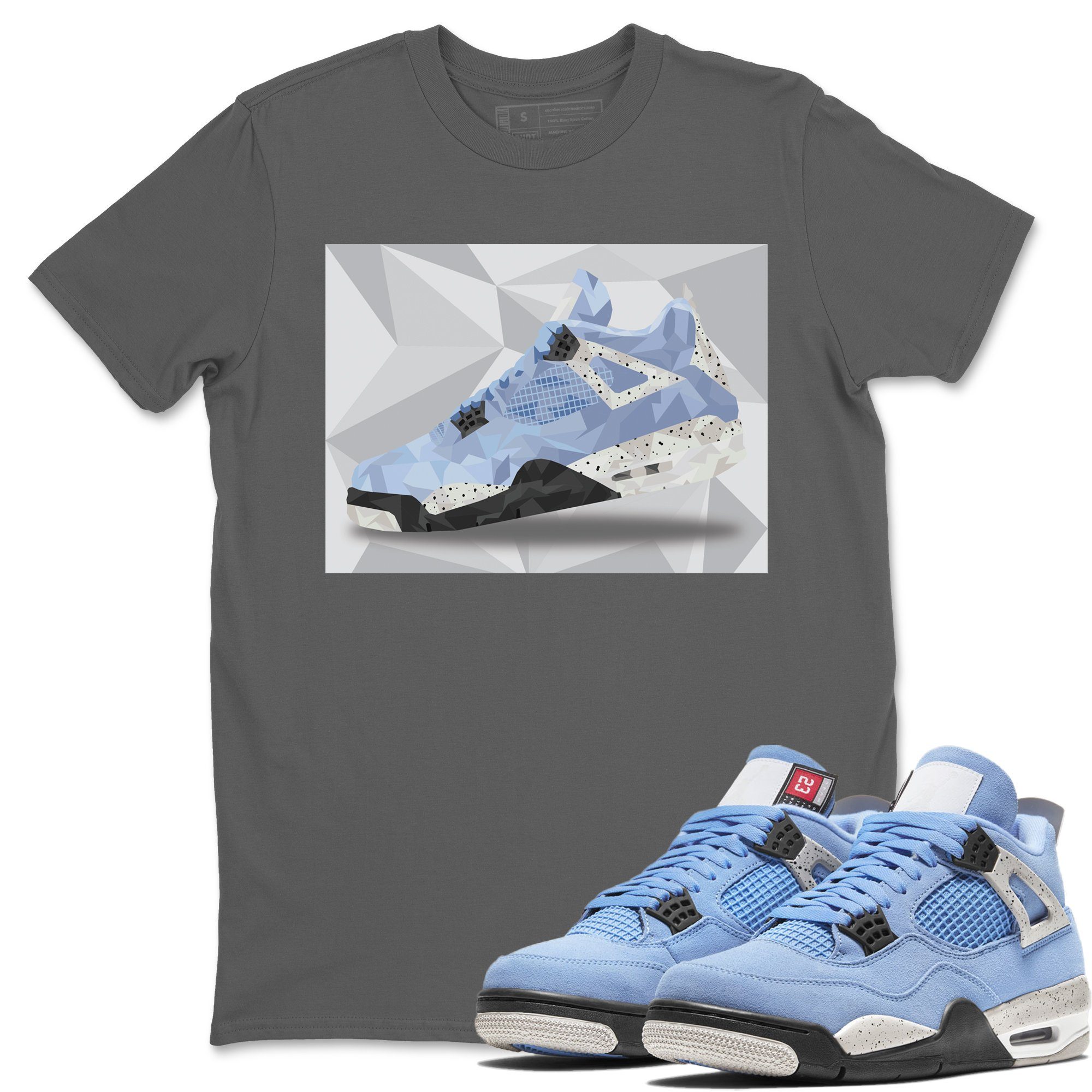 Jordan 4 University Blue Sneaker Match Tees Shoe Polygon Sneaker Tees Jordan 4 University Blue Sneaker Release Tees Unisex Shirts