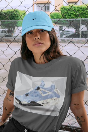 Jordan 4 University Blue Sneaker Match Tees Shoe Polygon Sneaker Tees Jordan 4 University Blue Sneaker Release Tees Unisex Shirts