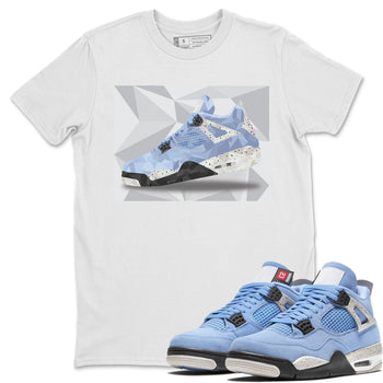 Jordan 4 University Blue Sneaker Match Tees Shoe Polygon Sneaker Tees Jordan 4 University Blue Sneaker Release Tees Unisex Shirts