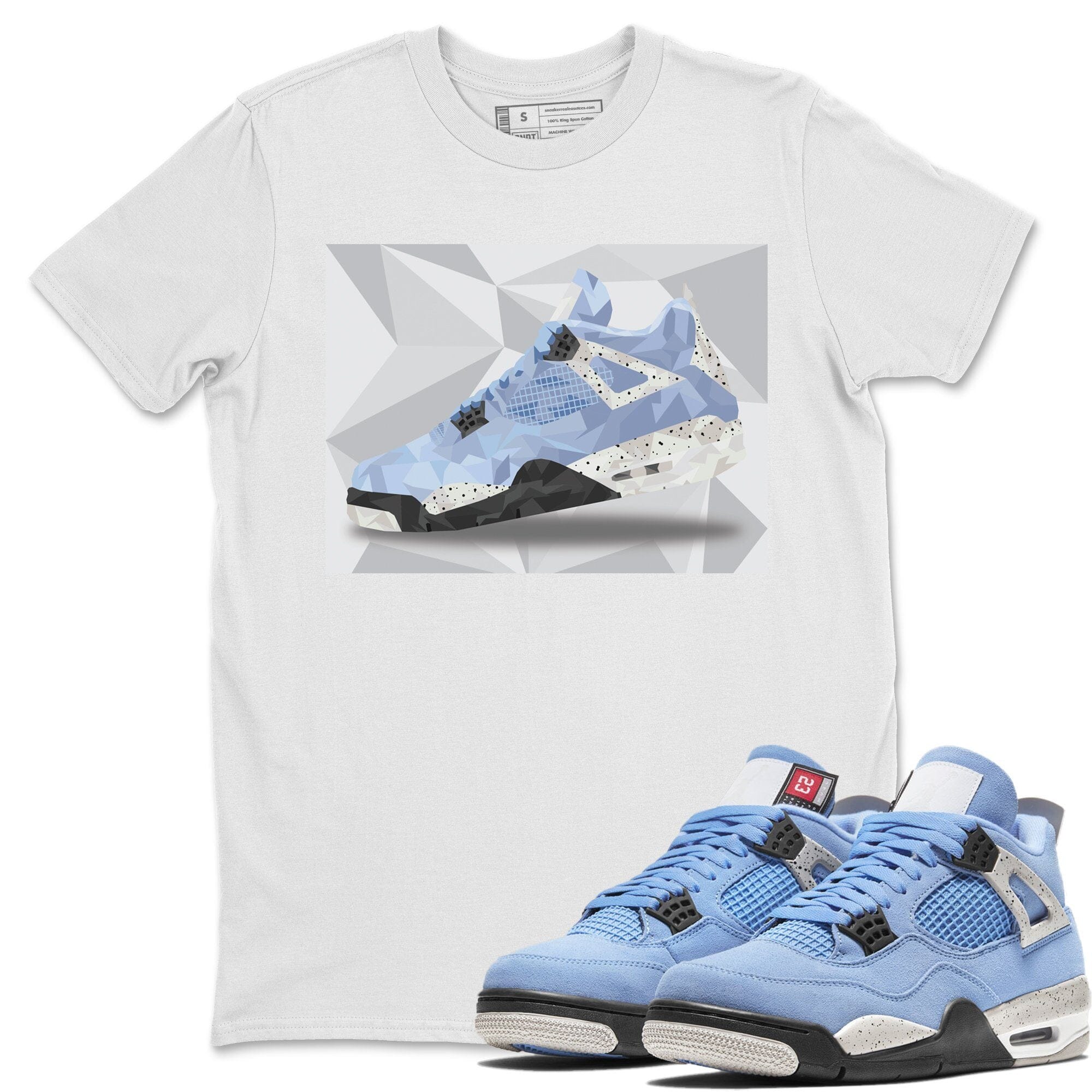Jordan 4 University Blue Sneaker Match Tees Shoe Polygon Sneaker Tees Jordan 4 University Blue Sneaker Release Tees Unisex Shirts