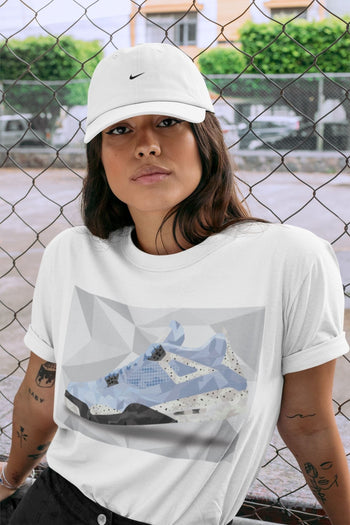 Jordan 4 University Blue Sneaker Match Tees Shoe Polygon Sneaker Tees Jordan 4 University Blue Sneaker Release Tees Unisex Shirts