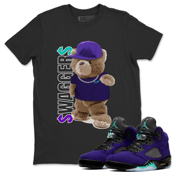 Jordan 5 Purple Grape Sneaker Match Tees Bear Swaggers Sneaker Tees Jordan 5 Purple Grape Sneaker Release Tees Unisex Shirts