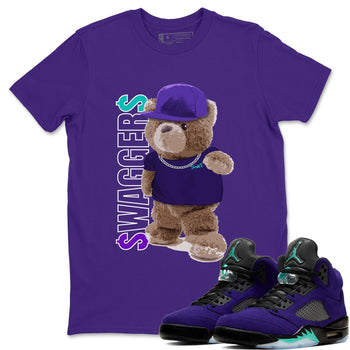 Jordan 5 Purple Grape Sneaker Match Tees Bear Swaggers Sneaker Tees Jordan 5 Purple Grape Sneaker Release Tees Unisex Shirts