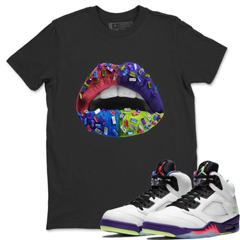 Jordan 5 Ghost Green Sneaker Match Tees Lips Jewel Sneaker Tees Jordan 5 Ghost Green Sneaker Release Tees Unisex Shirts