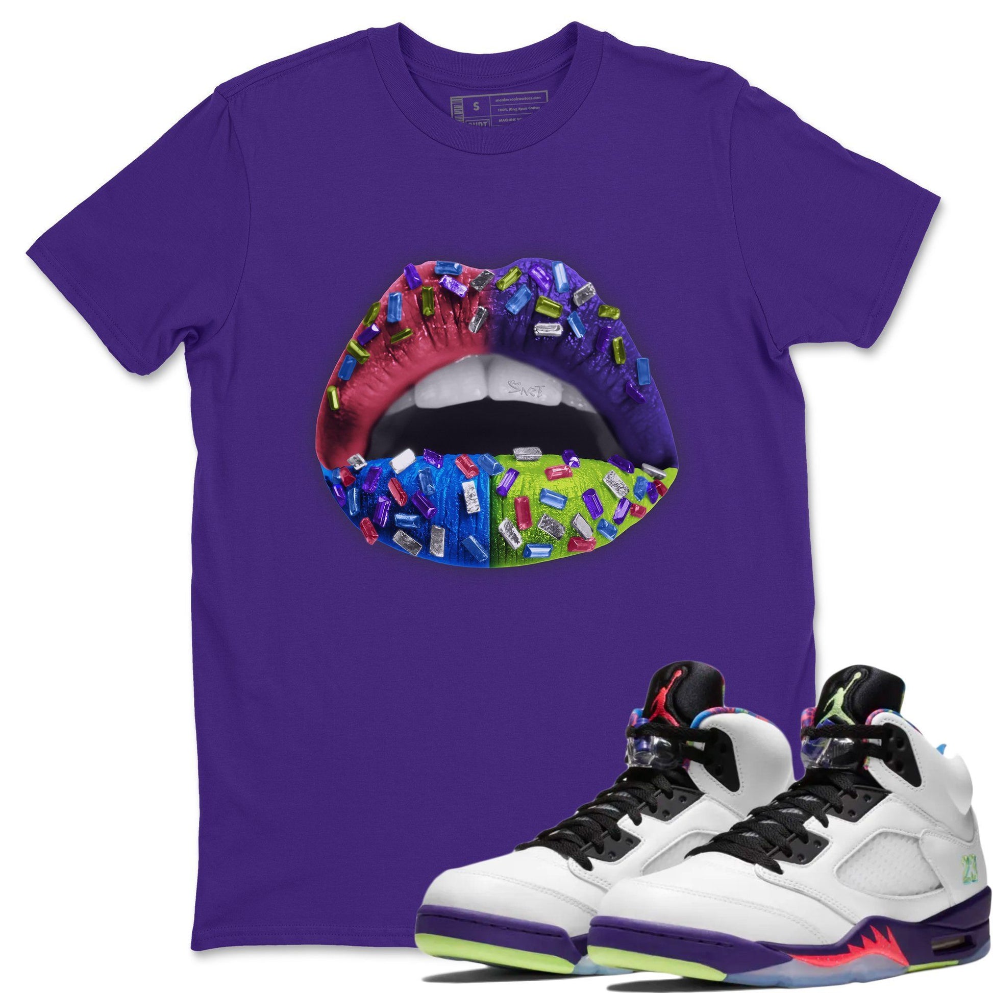 Jordan 5 Ghost Green Sneaker Match Tees Lips Jewel Sneaker Tees Jordan 5 Ghost Green Sneaker Release Tees Unisex Shirts