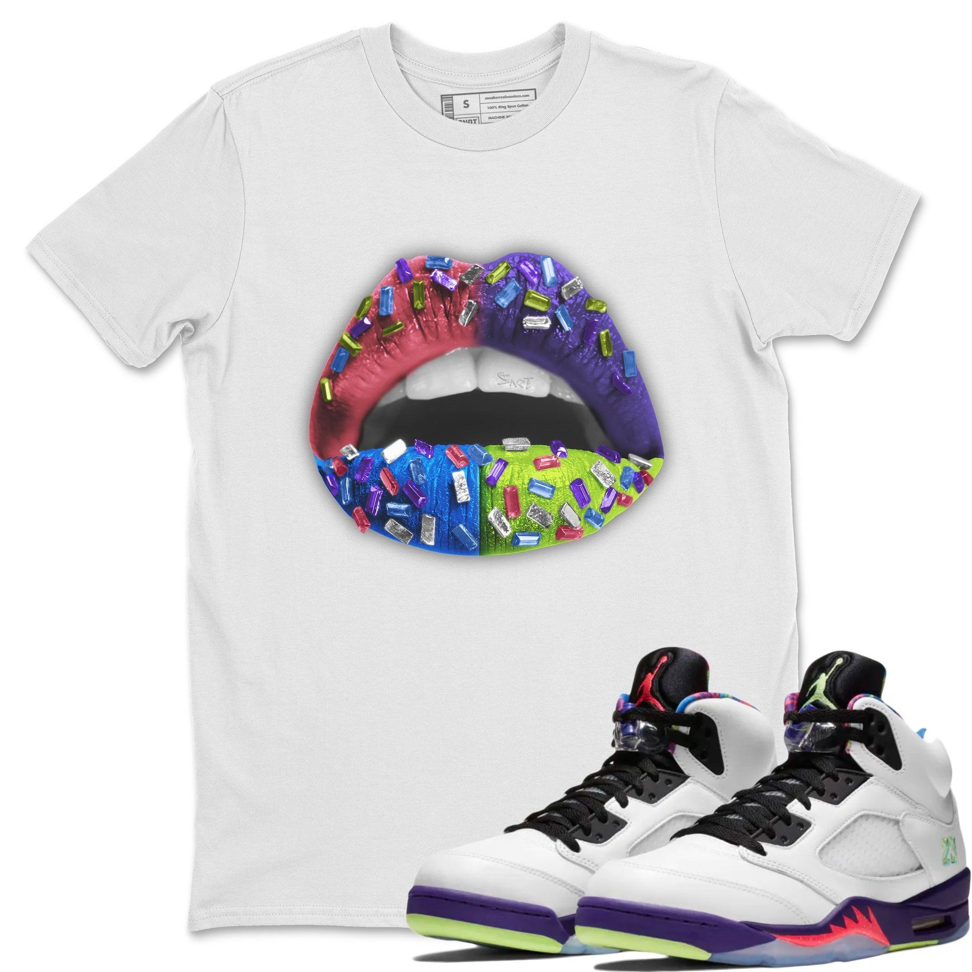 Jordan 5 Ghost Green Sneaker Match Tees Lips Jewel Sneaker Tees Jordan 5 Ghost Green Sneaker Release Tees Unisex Shirts