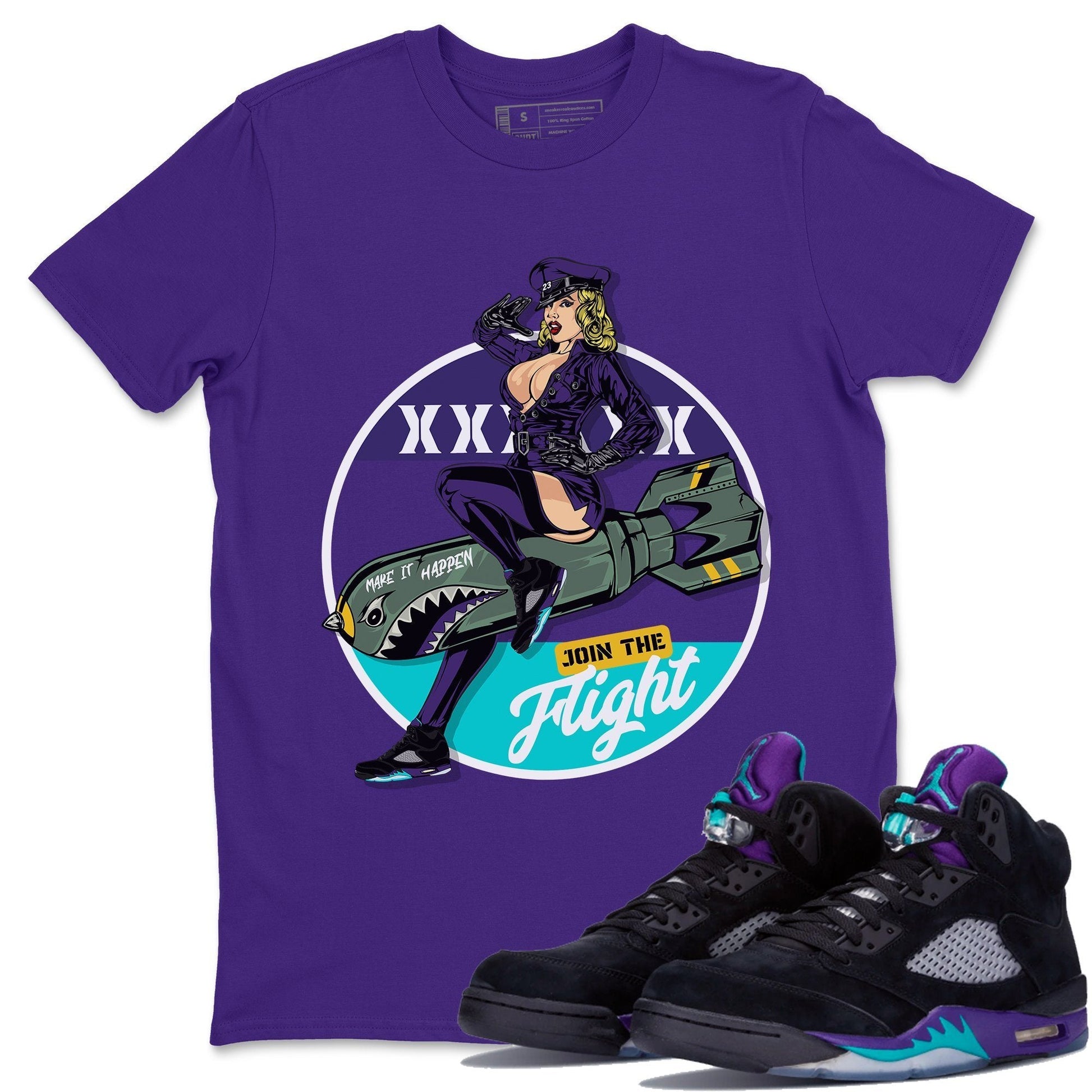 Jordan 5 Black Grape Sneaker Match Tees Pin Up Girl Sneaker Tees Jordan 5 Black Grape Sneaker Release Tees Unisex Shirts