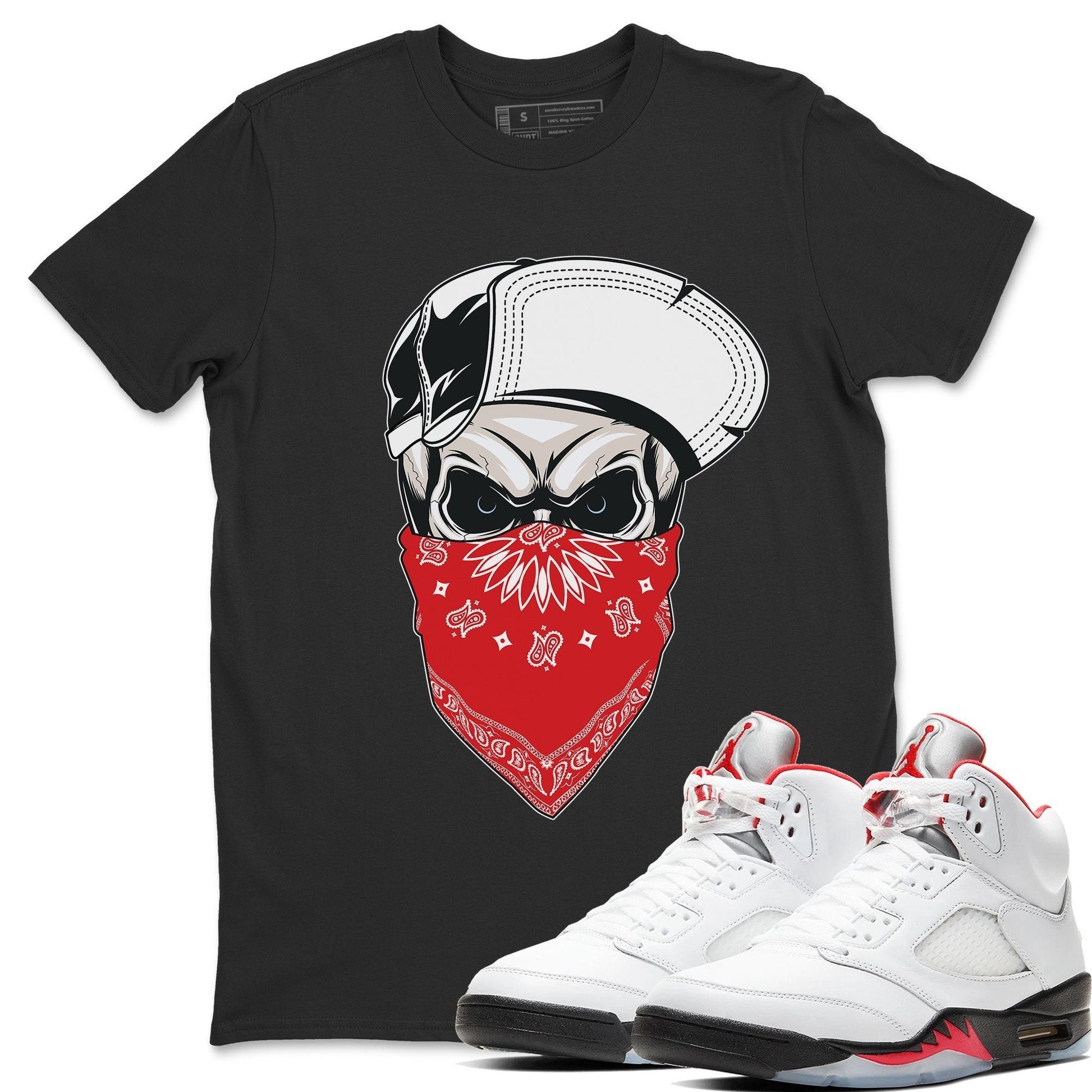 Jordan 5 Fire Red Sneaker Match Tees Skull Hat Sneaker Tees Jordan 5 Fire Red Sneaker Release Tees Unisex Shirts