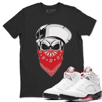 Jordan 5 Fire Red Sneaker Match Tees Skull Hat Sneaker Tees Jordan 5 Fire Red Sneaker Release Tees Unisex Shirts