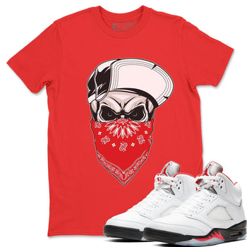 Jordan 5 Fire Red Sneaker Match Tees Skull Hat Sneaker Tees Jordan 5 Fire Red Sneaker Release Tees Unisex Shirts