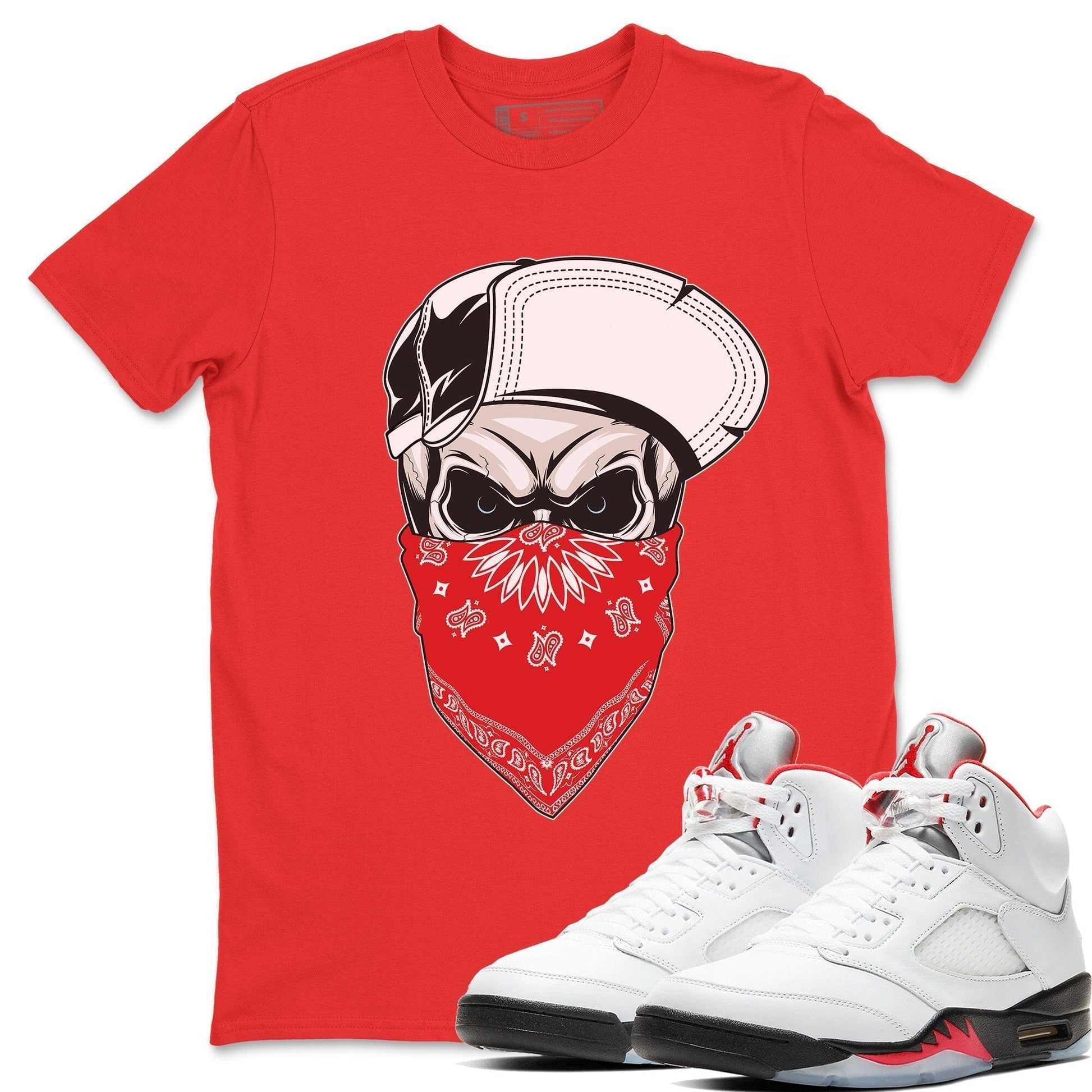 Jordan 5 Fire Red Sneaker Match Tees Skull Hat Sneaker Tees Jordan 5 Fire Red Sneaker Release Tees Unisex Shirts