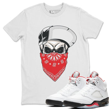 Jordan 5 Fire Red Sneaker Match Tees Skull Hat Sneaker Tees Jordan 5 Fire Red Sneaker Release Tees Unisex Shirts
