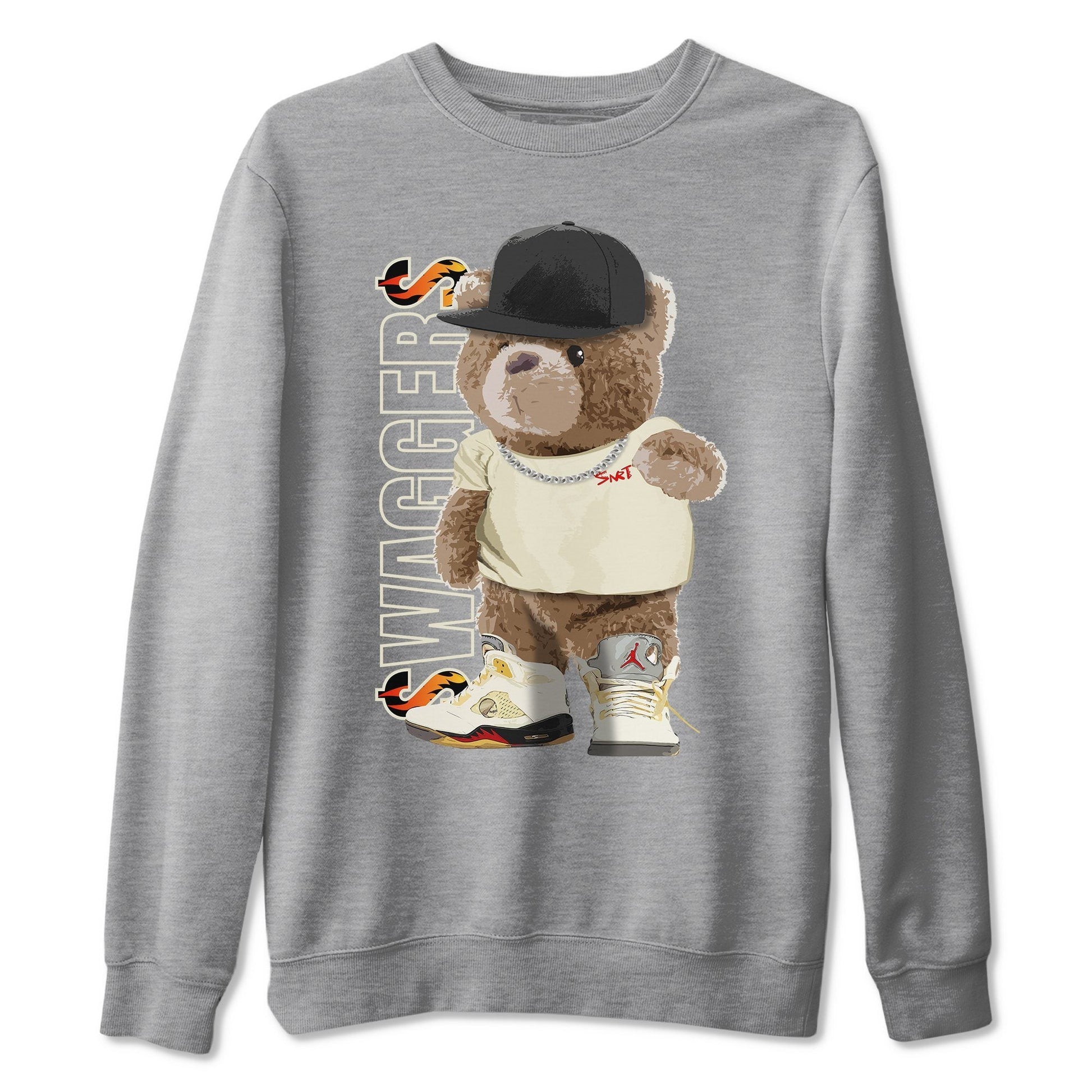 Jordan 5 OFF-WHITE Sail Sneaker Match Tees Bear Swaggers Sneaker Tees Jordan 5 OFF-WHITE Sail Sneaker Release Tees Unisex Shirts