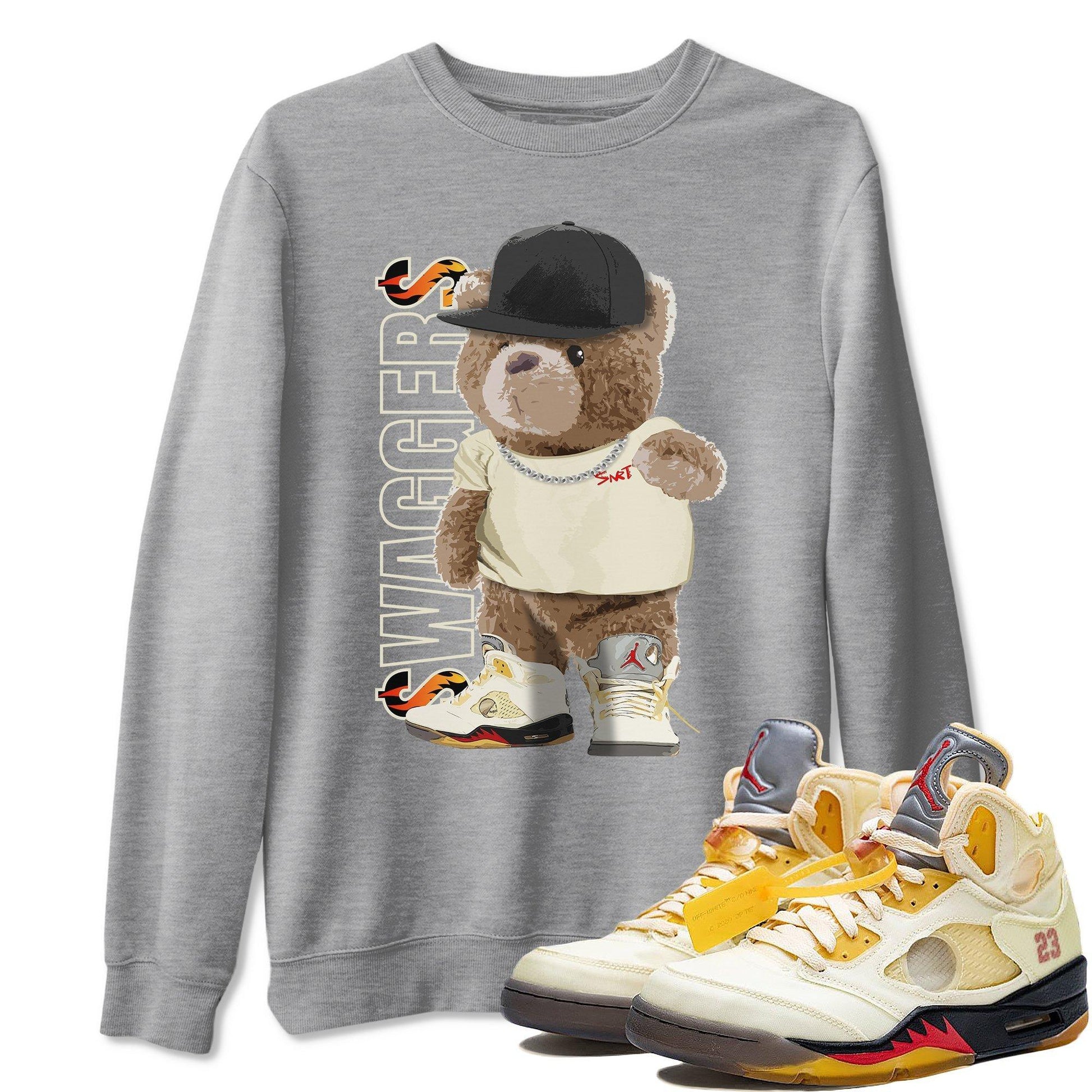Jordan 5 OFF-WHITE Sail Sneaker Match Tees Bear Swaggers Sneaker Tees Jordan 5 OFF-WHITE Sail Sneaker Release Tees Unisex Shirts