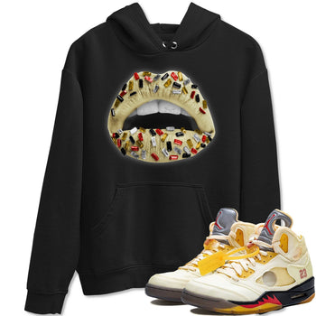 Jordan 5 OFF-WHITE Sail Sneaker Match Tees Lips Jewel Sneaker Tees Jordan 5 OFF-WHITE Sail Sneaker Release Tees Unisex Shirts