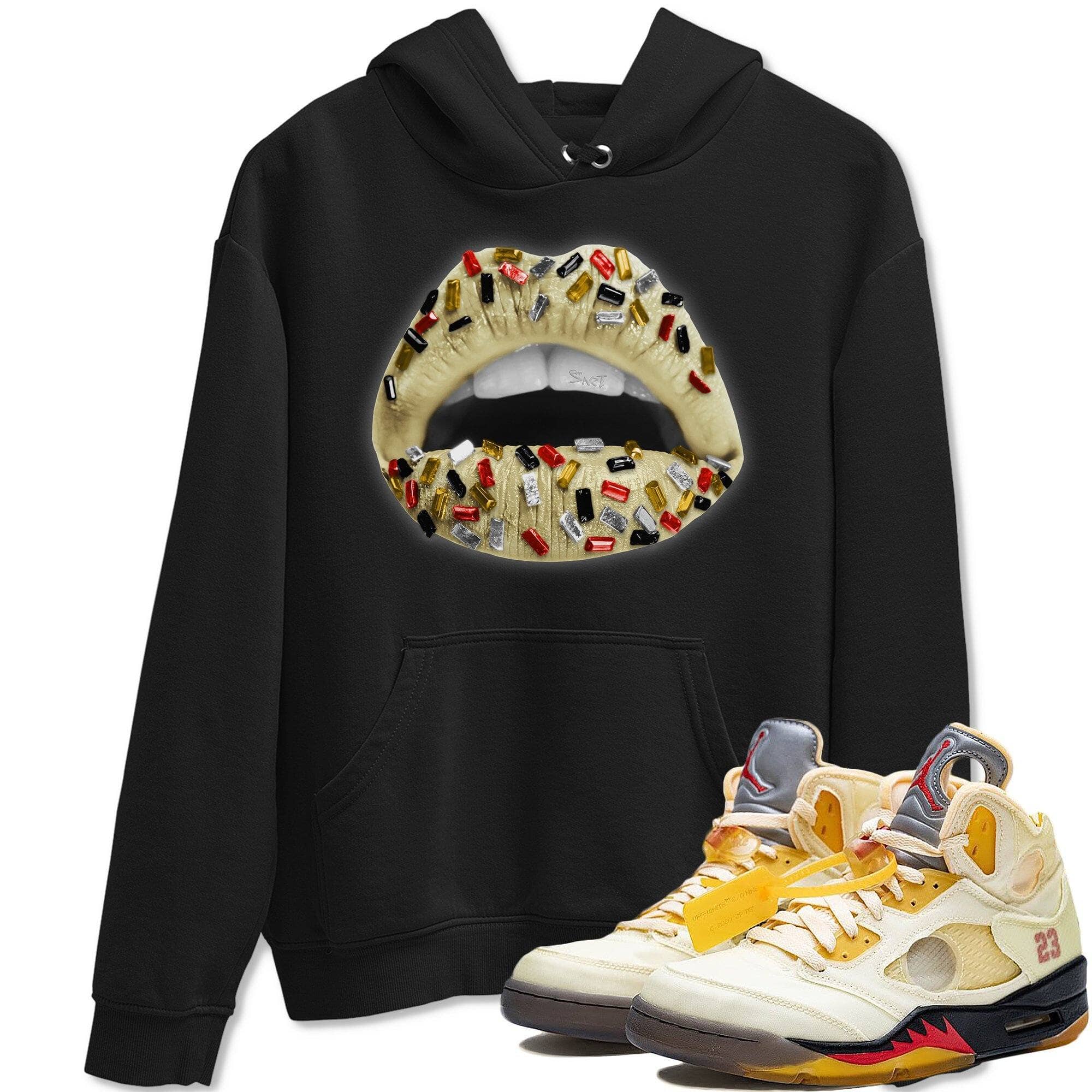Jordan 5 OFF-WHITE Sail Sneaker Match Tees Lips Jewel Sneaker Tees Jordan 5 OFF-WHITE Sail Sneaker Release Tees Unisex Shirts