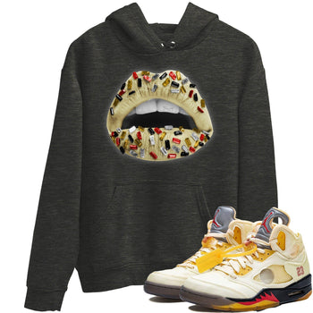 Jordan 5 OFF-WHITE Sail Sneaker Match Tees Lips Jewel Sneaker Tees Jordan 5 OFF-WHITE Sail Sneaker Release Tees Unisex Shirts