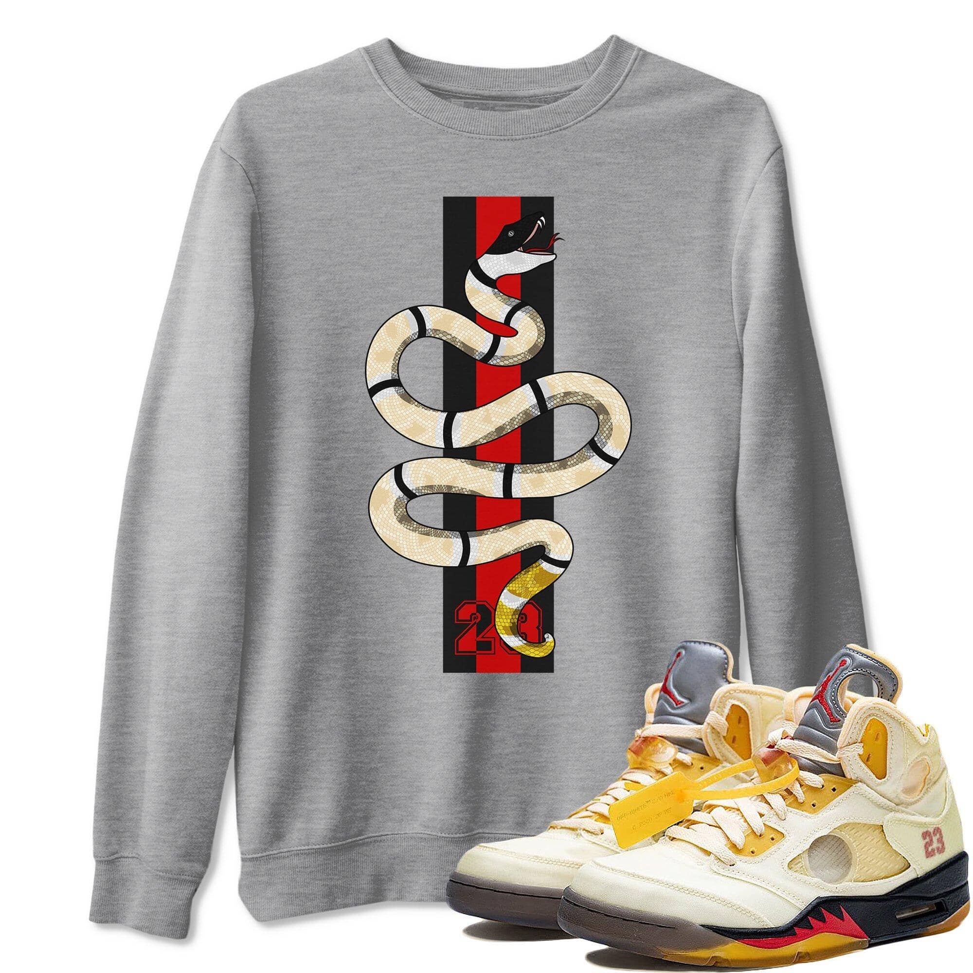 Jordan 5 OFF-WHITE Sail Sneaker Match Tees Snake Sneaker Tees Jordan 5 OFF-WHITE Sail Sneaker Release Tees Unisex Shirts