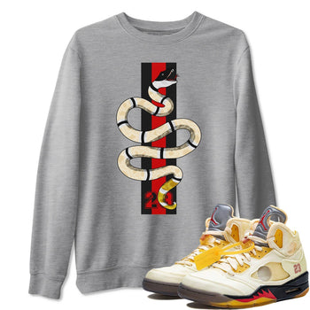 Jordan 5 OFF-WHITE Sail Sneaker Match Tees Snake Sneaker Tees Jordan 5 OFF-WHITE Sail Sneaker Release Tees Unisex Shirts