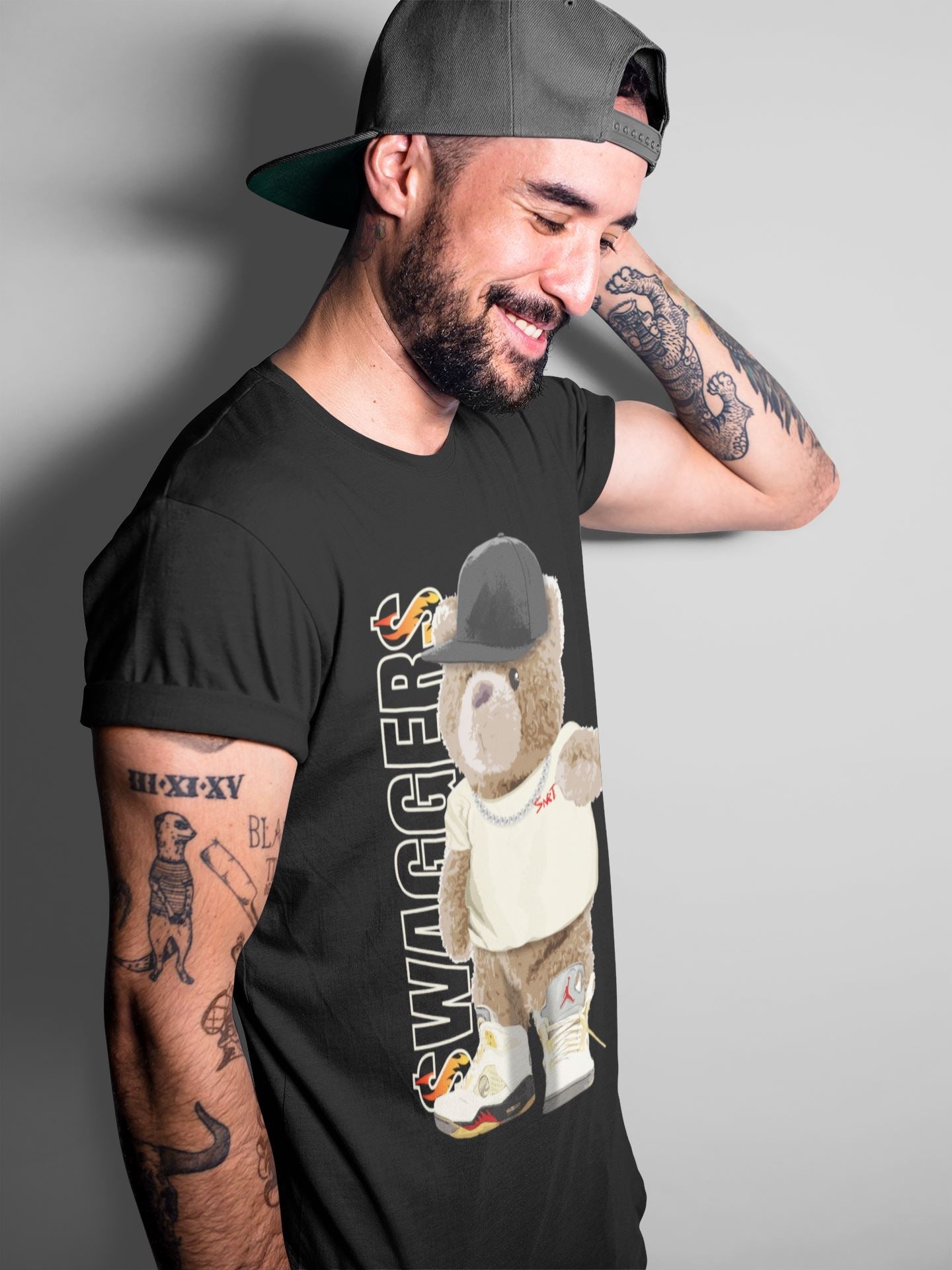 Jordan 5 OFF-WHITE Sail Sneaker Match Tees Bear Swaggers Sneaker Tees Jordan 5 OFF-WHITE Sail Sneaker Release Tees Unisex Shirts