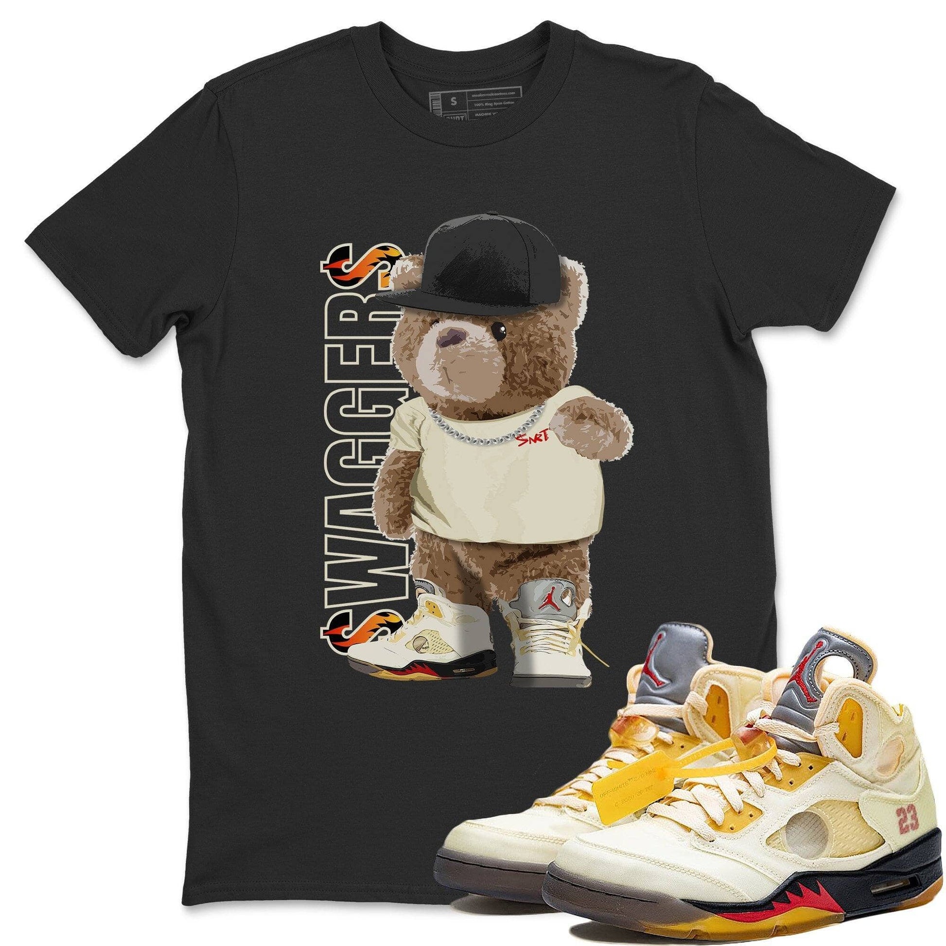 Jordan 5 OFF-WHITE Sail Sneaker Match Tees Bear Swaggers Sneaker Tees Jordan 5 OFF-WHITE Sail Sneaker Release Tees Unisex Shirts