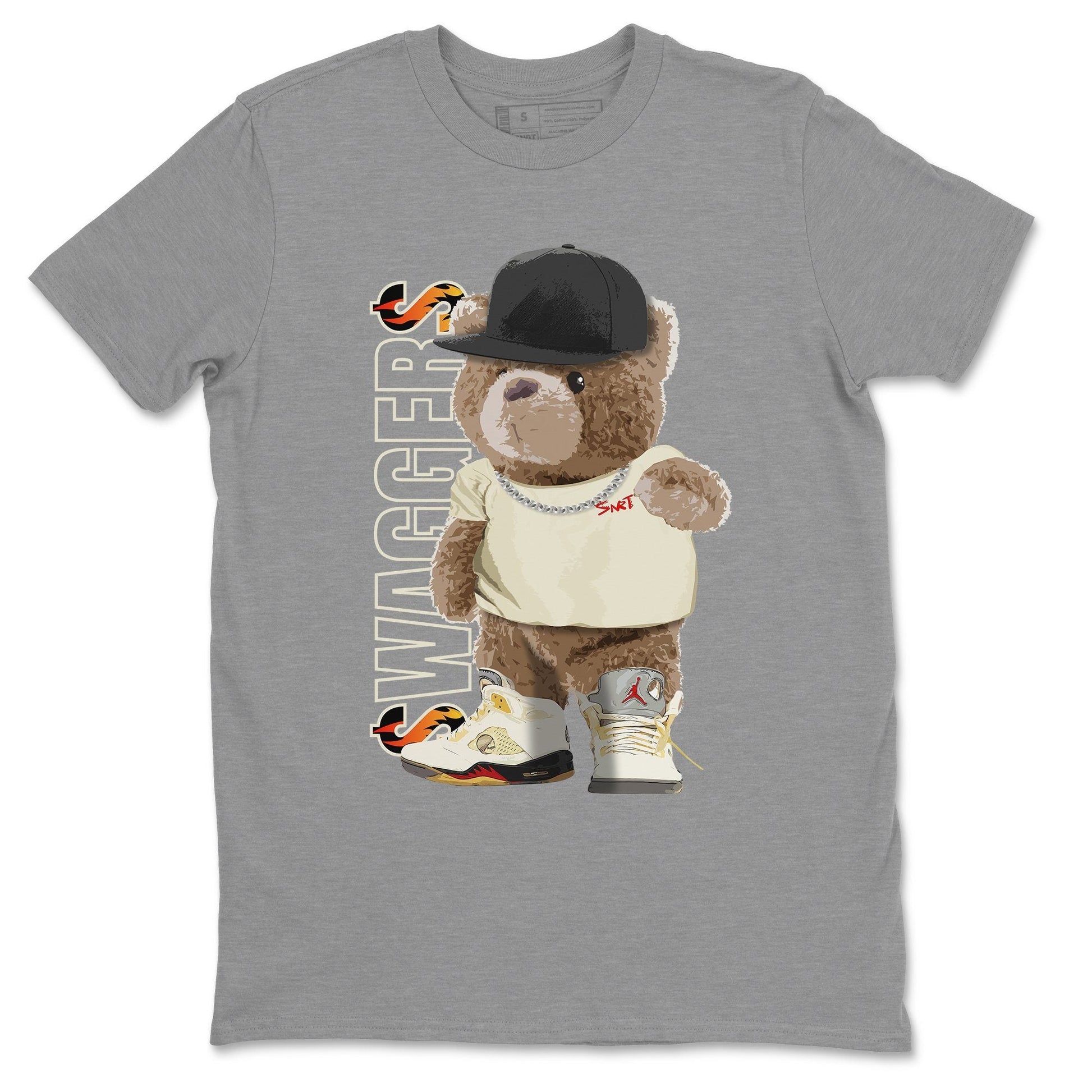 Jordan 5 OFF-WHITE Sail Sneaker Match Tees Bear Swaggers Sneaker Tees Jordan 5 OFF-WHITE Sail Sneaker Release Tees Unisex Shirts