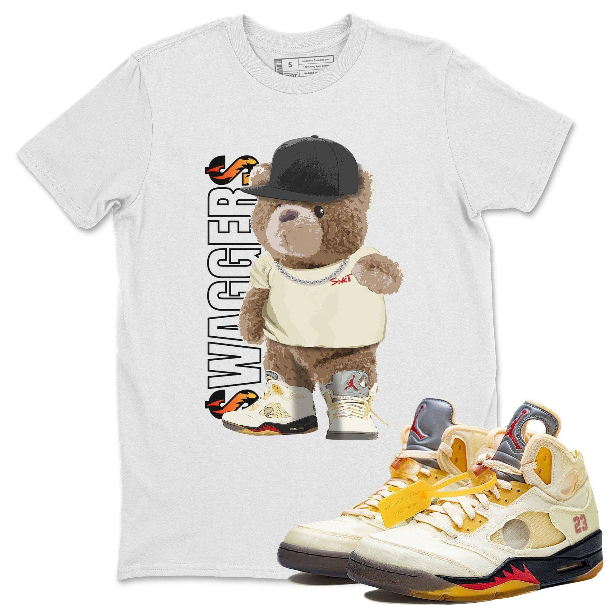 Jordan 5 OFF-WHITE Sail Sneaker Match Tees Bear Swaggers Sneaker Tees Jordan 5 OFF-WHITE Sail Sneaker Release Tees Unisex Shirts