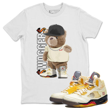 Jordan 5 OFF-WHITE Sail Sneaker Match Tees Bear Swaggers Sneaker Tees Jordan 5 OFF-WHITE Sail Sneaker Release Tees Unisex Shirts