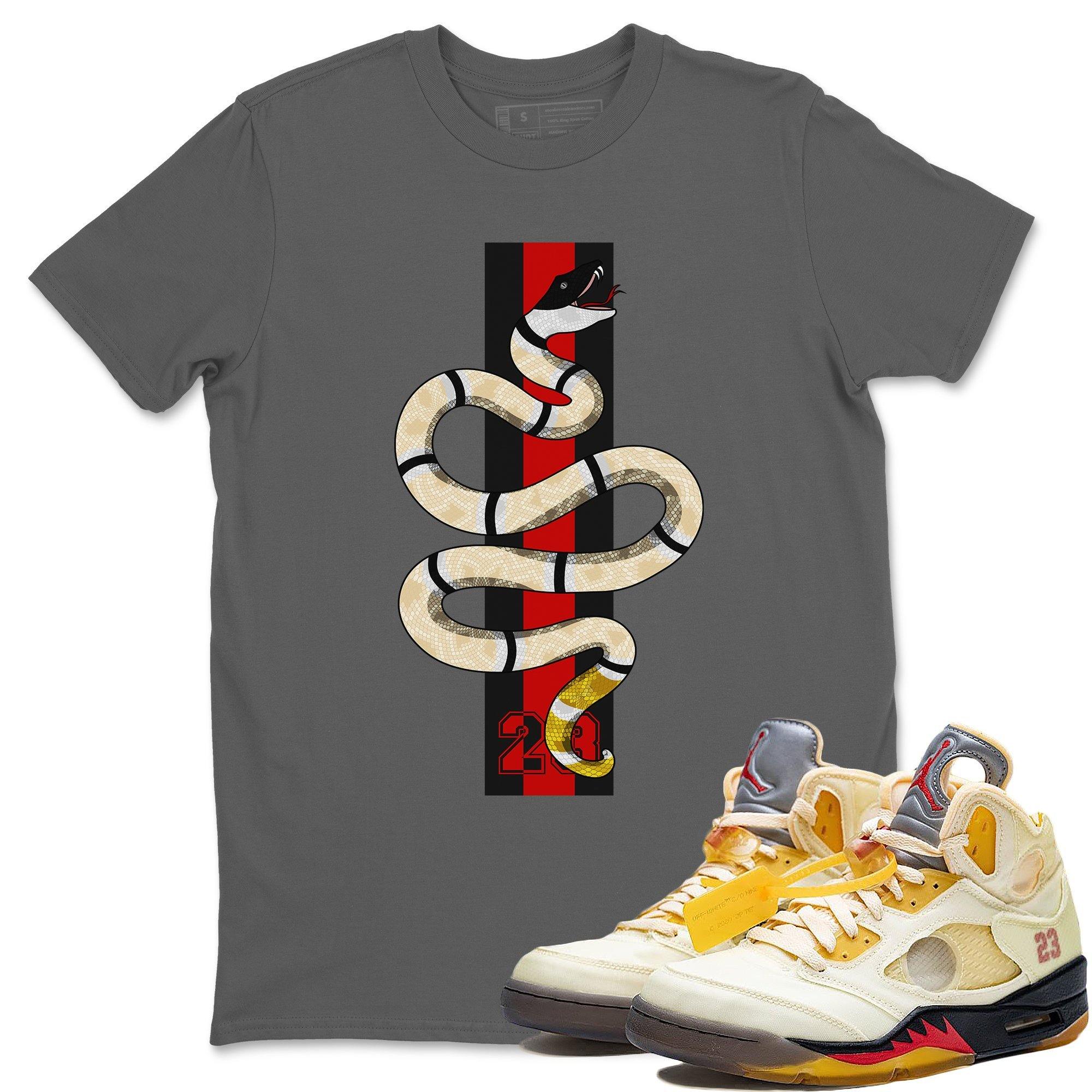 Jordan 5 OFF-WHITE Sail Sneaker Match Tees Snake Sneaker Tees Jordan 5 OFF-WHITE Sail Sneaker Release Tees Unisex Shirts
