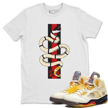 Jordan 5 OFF-WHITE Sail Sneaker Match Tees Snake Sneaker Tees Jordan 5 OFF-WHITE Sail Sneaker Release Tees Unisex Shirts