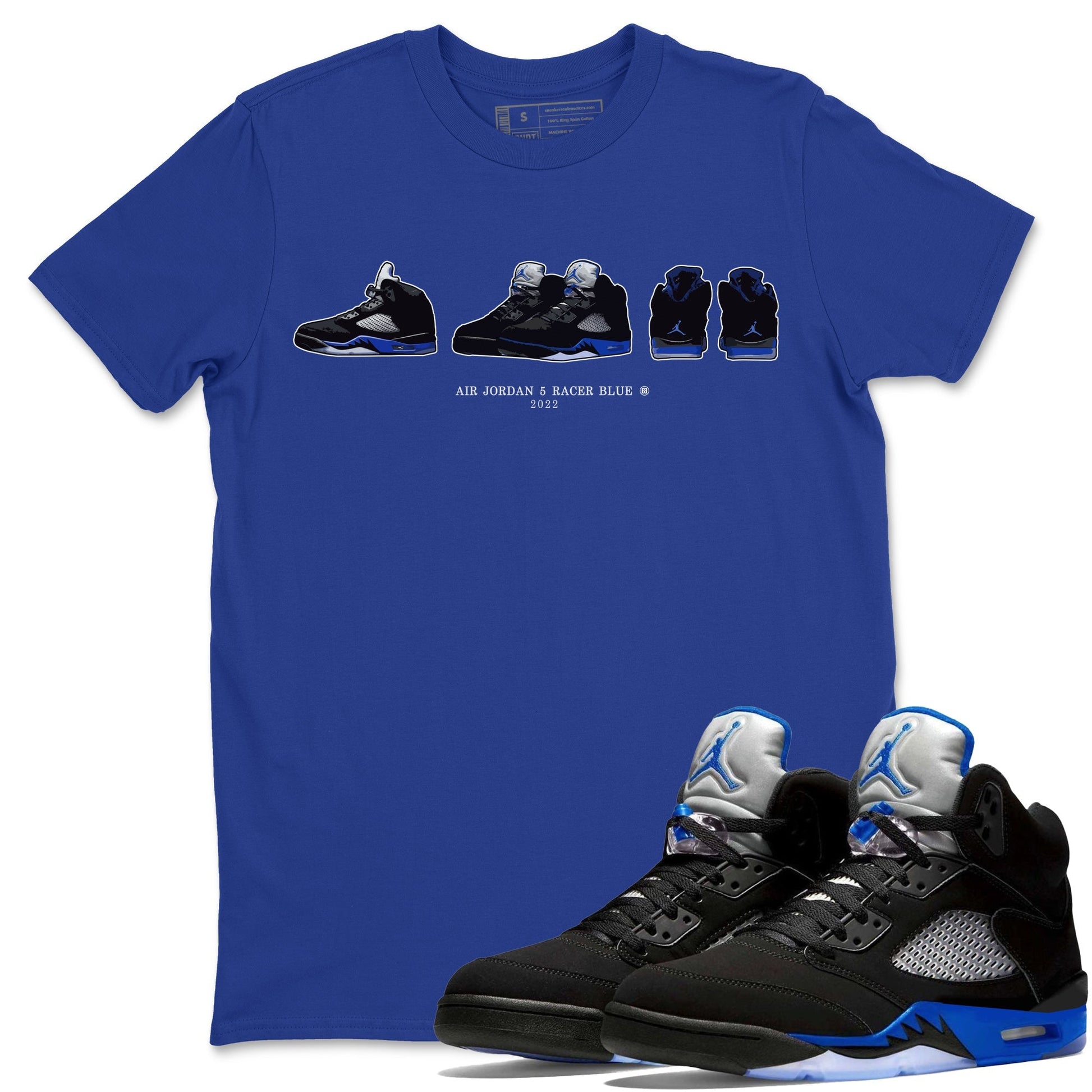 Jordan 5 Racer Blue Sneaker Match Tees Air Jordan 5 Prelude Sneaker Tees Jordan 5 Racer Blue Sneaker Release Tees Unisex Shirts