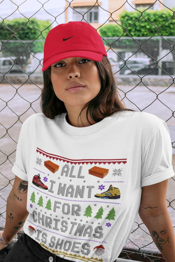 Jordan 5 What The Sneaker Match Tees All i want for christmas is shoes Sneaker Tees Jordan 5 What The Sneaker Release Tees Unisex Shirts