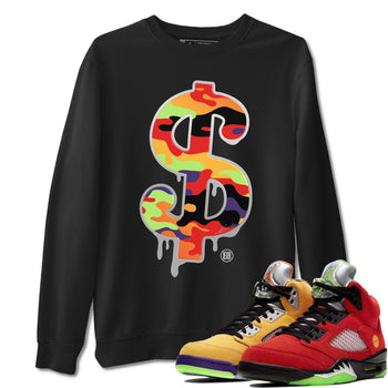 Jordan 5 What The Sneaker Match Tees Dollar Camo Sneaker Tees Jordan 5 What The Sneaker Release Tees Unisex Shirts